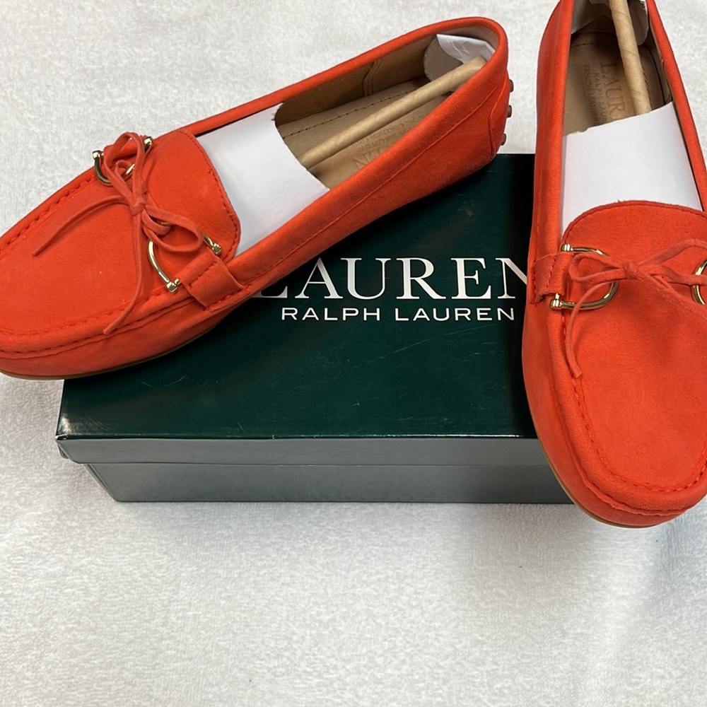 Ralph Lauren Women's Moccasins in Vibrant Orange
